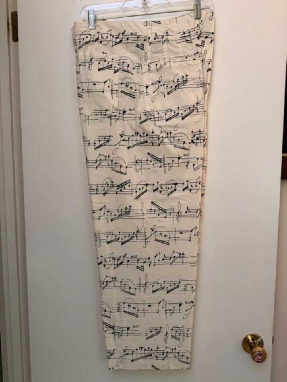 Musical Notes Patterned Pants for Women-Size L - Picture 2 of 3